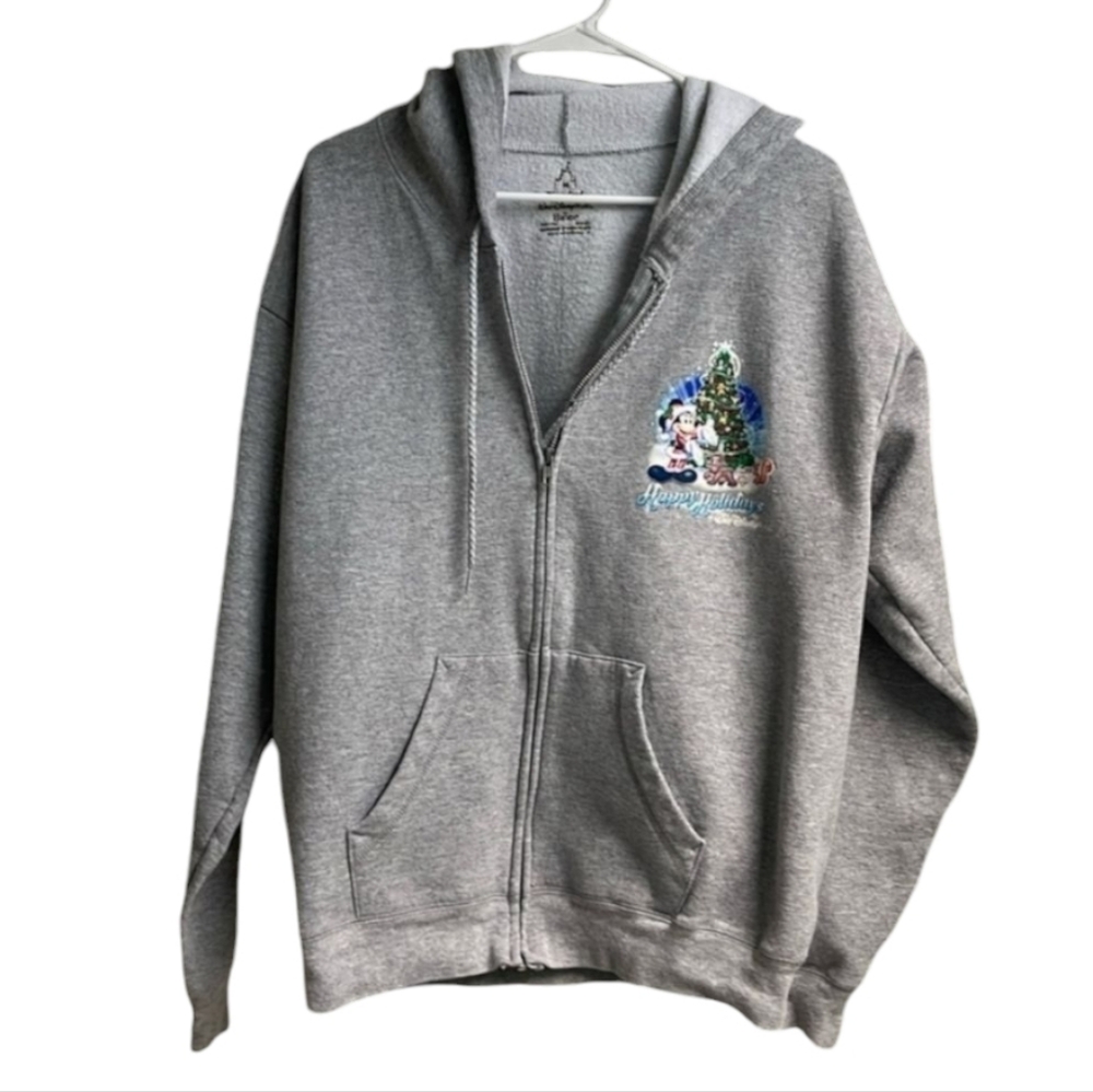 Disney World 2016‎ Holiday Gray Zip-up Hooded Jacket, Unisex Adult - Picture 4 of 14